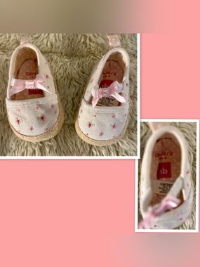 Carter's Child of Mine Baby Girl Floral Slip-On Skimmer Shoes ~ Size NB